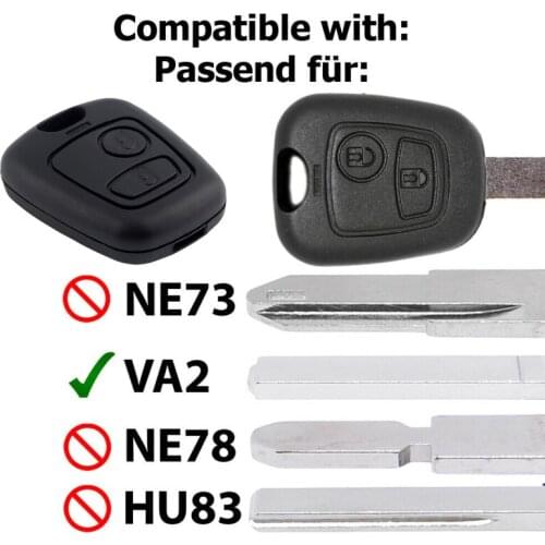 Remote Key Shell Case 2 Button ABS Plastic Key Holder Fit For Citroen C1 C2 C3 C4 XSARA Picasso Peugeot 107 406 Car Accessories