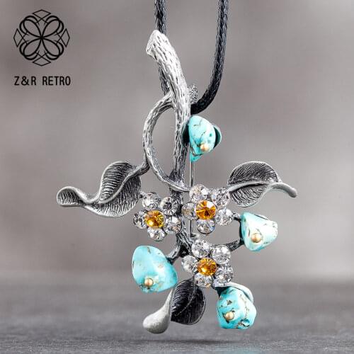 Colored Flower Female Pendant Jewelry on the Neck Decoration Accessories Bijouterie Gift Large Massive Necklace for Women Lovers