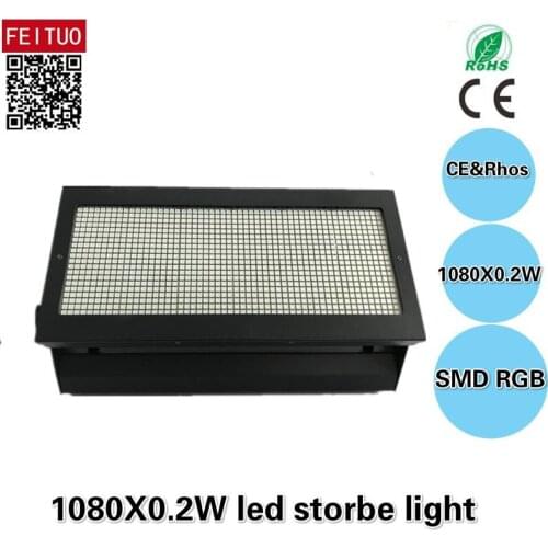 E-(4/lot)+ fly case Led Strobe Stage Lighting 1080*0.2w storbe light Powercon In And Out 1080x200mw SMD RGB 3 in1