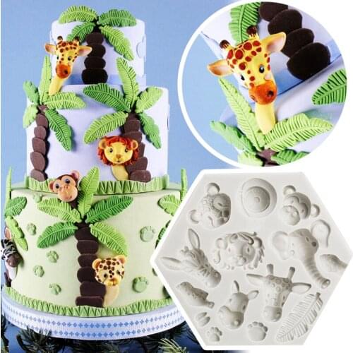 JX-LCLYL 3D Animal Silicone Fondant Cake Mould Icing Sugarcraft Chocolate Mold Tool Decor
