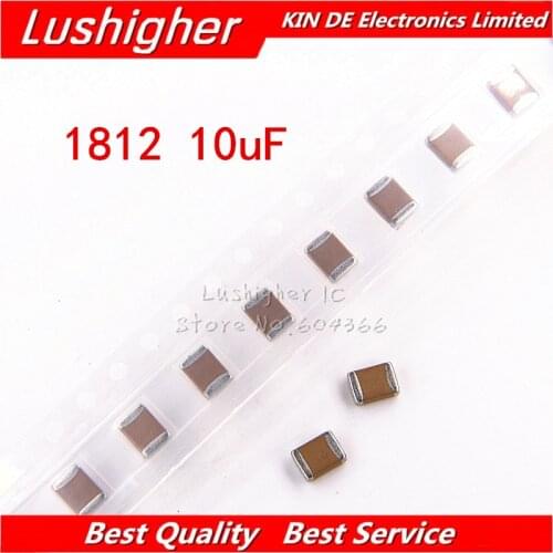 10pcs 1812 4532 10uf 106K 10.0uf 500V X7R 10% SMD MLCC Ceramic Capacitor