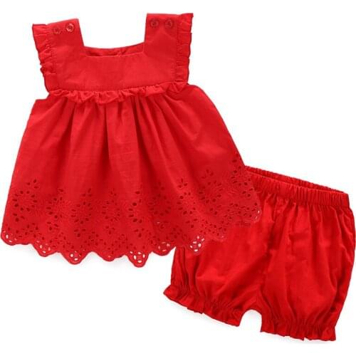 Red Summer Kawaii Skirt Set Baby Suit Girl Clothes Creative Modern Design Baby Suit Neonata Abbigliamento Clothe Baby Set BD50YE