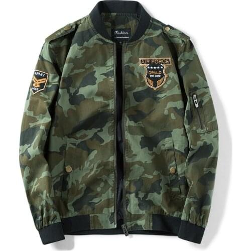 Autumn Spring Pilot Jacket Men Casual Camouflage Baseball Coat Cotton Warm Streetwear Military Outwear Army Men Bomber Jacket