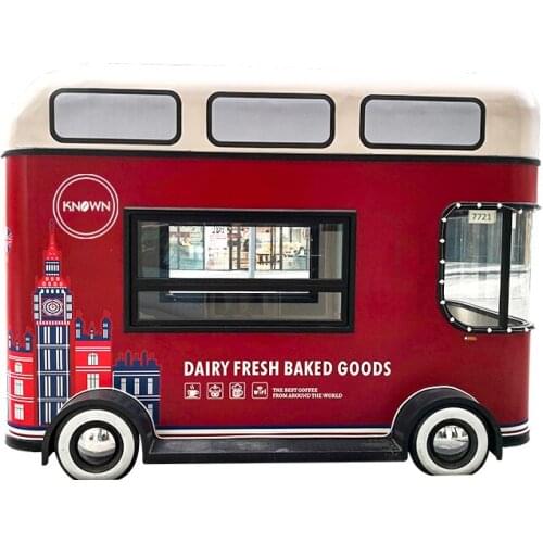 Mobile Street Fast Food Vending Carts Customized Ice Cream Truck Van Trailers with Freezer for Sale