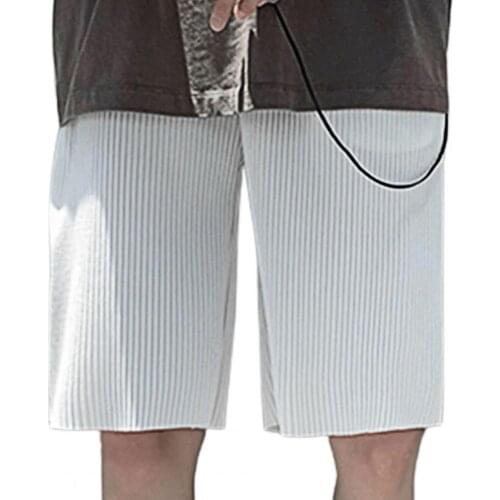 Plus Size Men Casual Shorts Summer Solid Color Pleated Loose Wide Leg Fitness Workout Jogging Sweatshorts Cargo Shorts