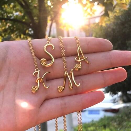 Twisted Letter Necklace for Women Men Stainless Steel Gold Chain Initial Necklace 2020 Costume Jewerly Choker Christmas Gift