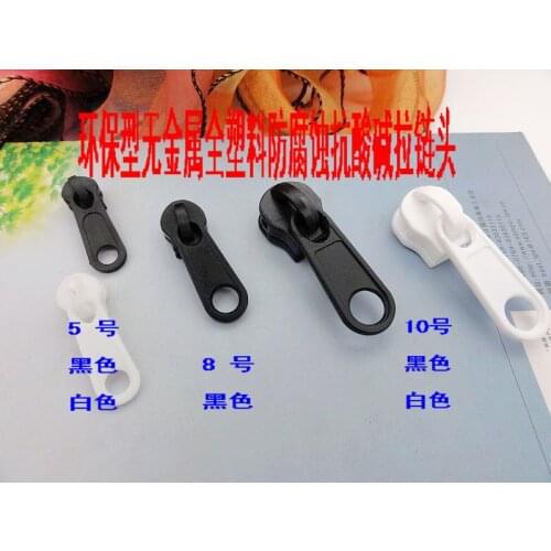 10# plastic zipper head slider for nylon zipper black white 5pcs/lot hight quality for diy fix a zipper