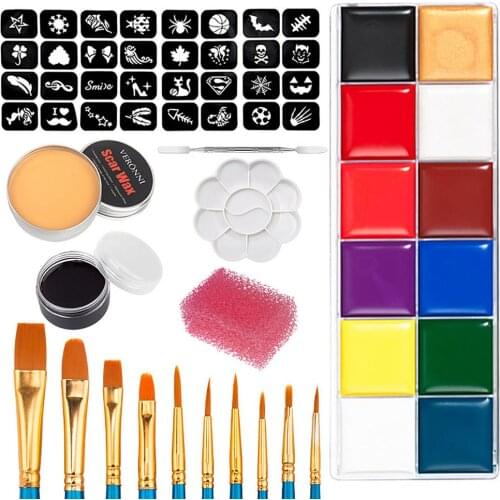 Film and Television Makeup Shaping Skin Wax Halloween Knife Scar Mouth Plasma Pad Nose Covering Eyebrow Skin Wax Oil Paint Set