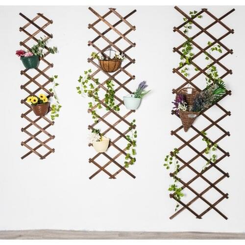 Rack Arbor Woodiness Wall Wall Hanging Flower Bracket Anticorrosive Wood Telescopic Network Balcony Enclosure Solid Wood Fence