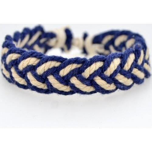 Pulseras Romantic Handcraft Marine Blue Braided bracelets for Men braided rope cord string bracelet Jewelry