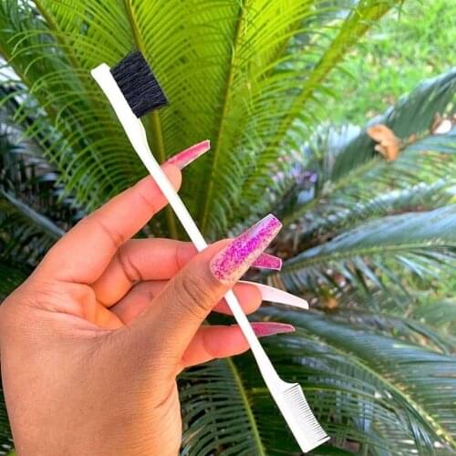 50PCS Wholesale In Bulk Multicolor Double Sided Edge Control Hair Comb Baby Hair Brushes Eyebrow Combing Makeup Tool