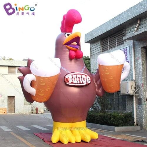 ADVERTISING TYPE 5mh inflatable chicken cartoon taking beer chicken shop LOGO for advert decoration made to order