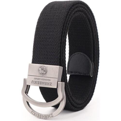 Men 's Tactical Canvas Belt Width 38MM Quality Fashion Alloy Military Outdoor Casual Accessories Double-ring Trendy Belts Women