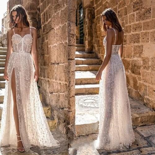 Sexy Evening Dresses Women Spaghetti Straps Long Party Formal Prom Gowns with Slit Plus Size Vestido