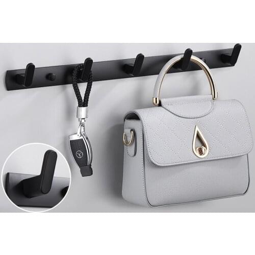 Nordic white bathroom shelf Black Space aluminum Bathroom Towel Hook Wall Hook Door Hanger Clothes Robe Hook Multi-function