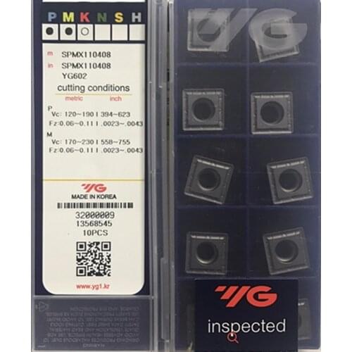 SPMX110408 YG602 10pcs 50pcs 100% Made in Korea original YG-1 Carbide insert Processing: stainless steel cast iron, etc