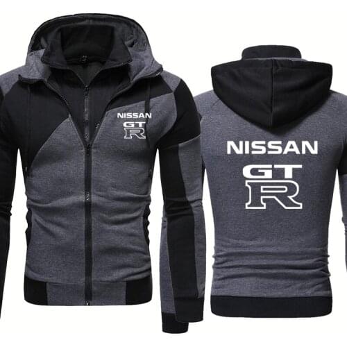 High quality Spring Autumn New Stitching Men Sweatshirt GTR Car Logo Printing Casual Mens Fake Two Pure cotton Mens jackets
