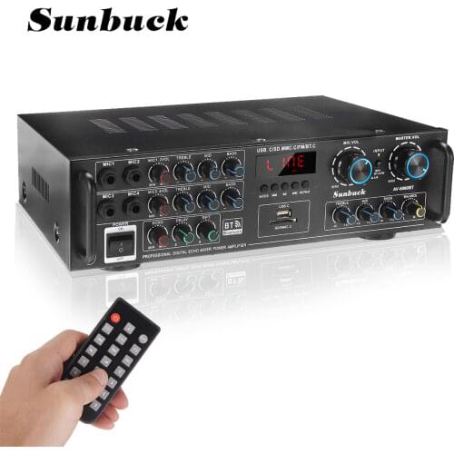 SUNBUCK 3000W HIFI Audio Power Amplifier AC 110V 220V Home Theater Karaoke Amplifier Audio Support FM USB SD with Remote Control