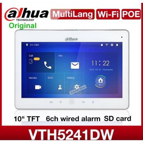 Dahua Multilingual original VTH5241DW-S2 Wifi Indoor Monitor Video portero intercom SD card POE Bidirectional Talk wireless door