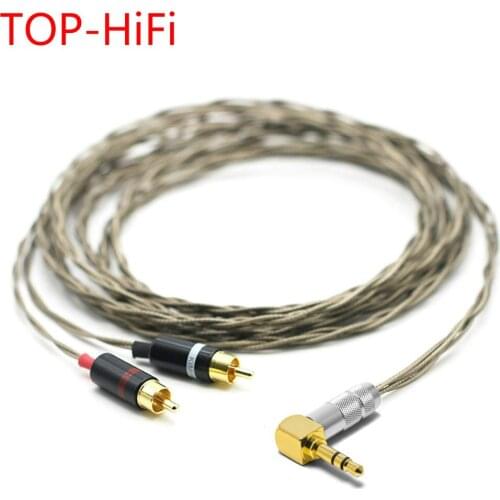 TOP-HiFi DIY 3.5mm to 2 RCA Male Cable Nordost Odin Siver-plated 3.5mm to Double rca Male Audio Aux Cable