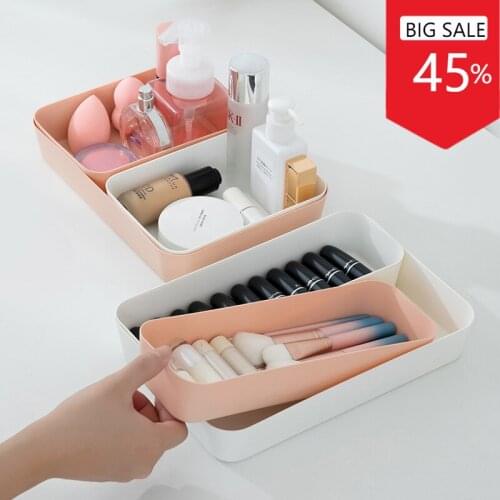 3 Size Drawer Organizer Set Desk Drawer Dividers Bathroom Vanity Cosmetic Makeup Trays Multipurpose Clear Plastic Storage Bins