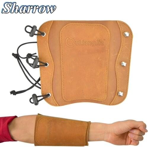 Cowhide Archery Arm Guard Bow Shooting Safety Protection Forearm Flexible Arm Guards Hunting Accessories For Archery Shooting