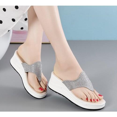 Womens Slippers 2021 Summer Outdoor Beach Flip Flop Solid Color Fashion Sandals Flat Casual Shoes