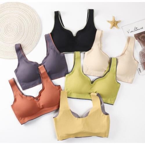 Women Breathable Padded Yoga Bra Comfortable Seamless Sports Push Up Fitness Running Underwear For Gym Wear Solid Sportswear