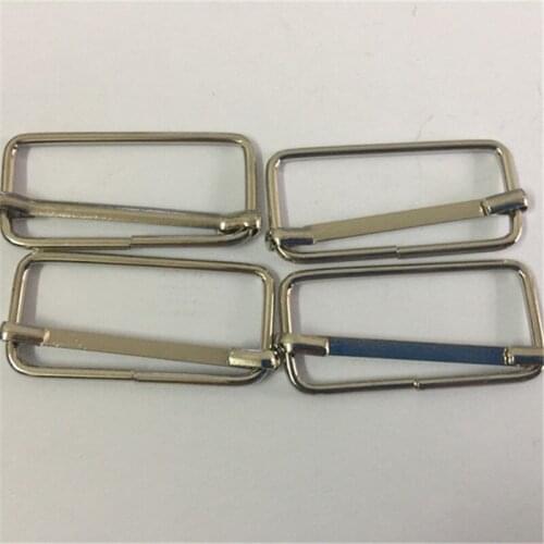 100 pcs 32MM Ribbon Slip Buckle Suspenders Adjustable Metal Buckle Webbing Slider Tri Glide Sewing Material