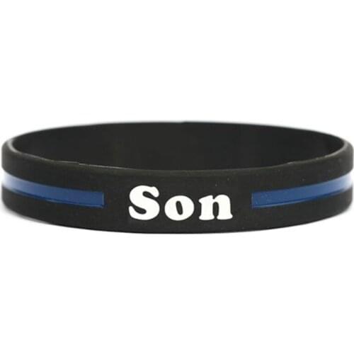 100pcs USA United states American Police blue thin line wristbands son wristband bracelet bangle wrist bands