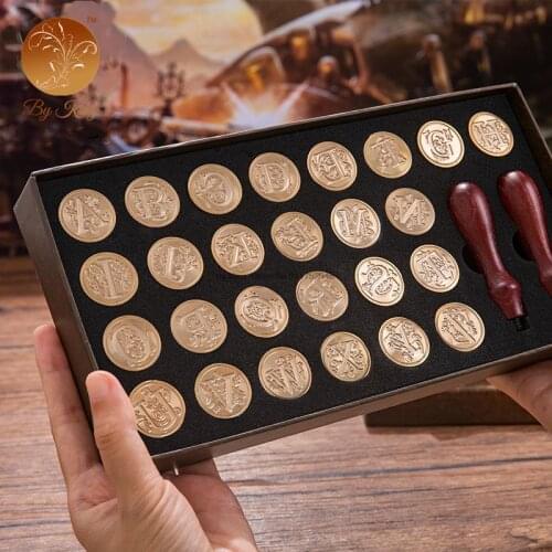 12/26pcs Retro Map Wax Seal Box Kit Wedding Packaging Gifts Sets DIY Scrapbooking Tools Letter Plant Animal Flowers Wholesale