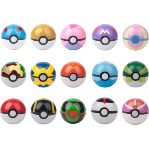 15Pcs balls+ 15pcs Free Random Mini Figures Inside Anime Toy for Children Toys