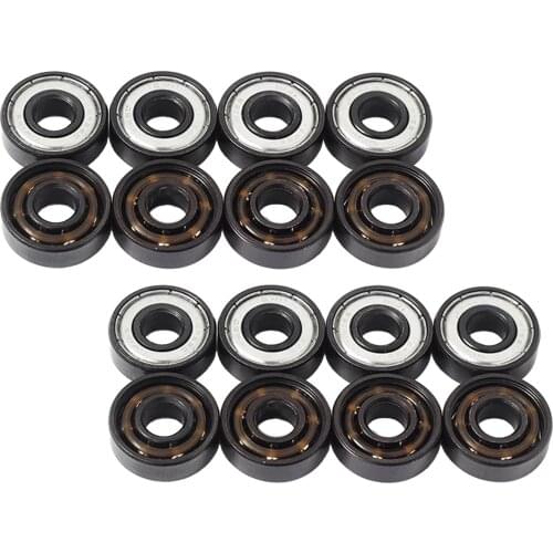 16Pcs Premium Skateboard Bearings 8mm Precision for Skate Rated Wheels Parts