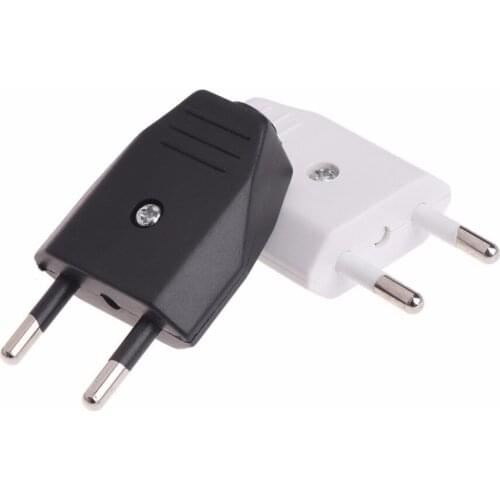 2 Pcs German Type European 2 Pin Plugs Network Cables 2.5A 220V Electric Contact