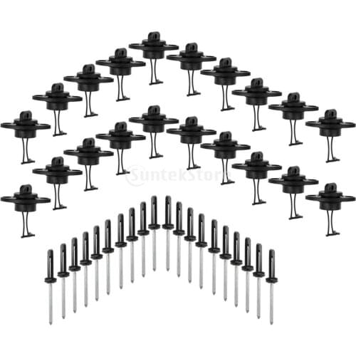 20pcs Marine Kayak Canoe Boat Aluminum Tri Grip Tri Bulb Rivets & 20pcs Hull Drain Plugs Bungee Kit Hardware Accessories