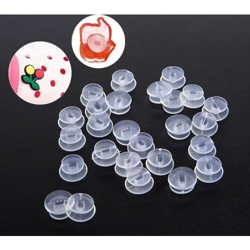 25PCS/lot Shoe Transparent Buttons Fit Sandals Charms Lightweight School DIY Decorations Wholesale Plastic Accessory