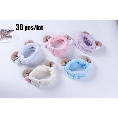 30Pcs 4 Colours New Christmas Dress Up Sheep Horns Soft Hair Belt For DIY Kids Party Accessories