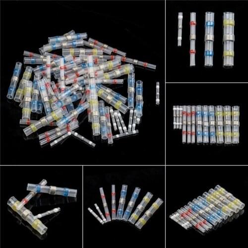 75Pcs Insulated Heat Shrink Butt Wire Connectors Waterproof Tinned Copper Wire Cable Solder Seal Terminals Kit Set 0.5-4.0mm2
