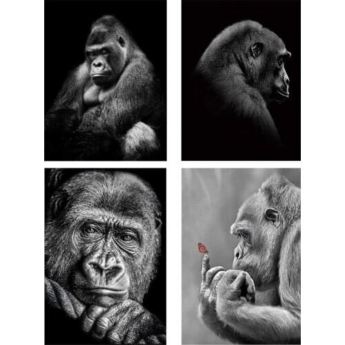 Diamond Embroidery Animal Gorilla 2020 5d Diamond Painting Full Square Round Rhinestones Picture Diamond Mosaic Beadwork N154