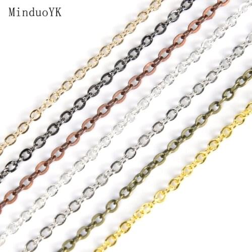 5 Meter 1.5 2.0 2.5mm Oval Link Chains For Jewelry Making DIY Supplies Necklace Bracelet Chain Findings