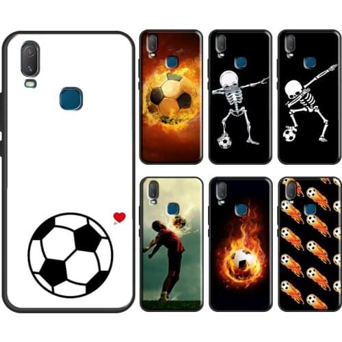 Fire Football Skeleton Soccer Ball Case For Vivo V17 Neo V20 SE Y1S Y12 Y17 Y30 Y50 Y70 S1 Y91C Y20 S Y11 2019 Back Cover