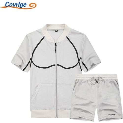 Covrlge Mens Sets Sports Daily Casual Simplicity Comfortable Hooded Casual Sports Short-sleeved Shorts Two-piece Suit MSY006
