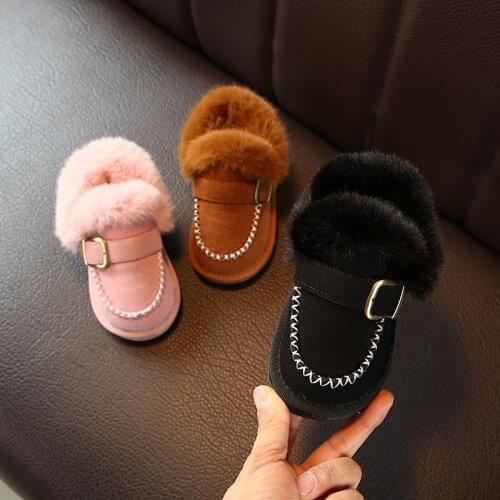 Kids Shoes Boys Boots Winter Girls Solid Color Plus Velve Children Snow Boots Non-slip Casual Cotton Boot SYR016