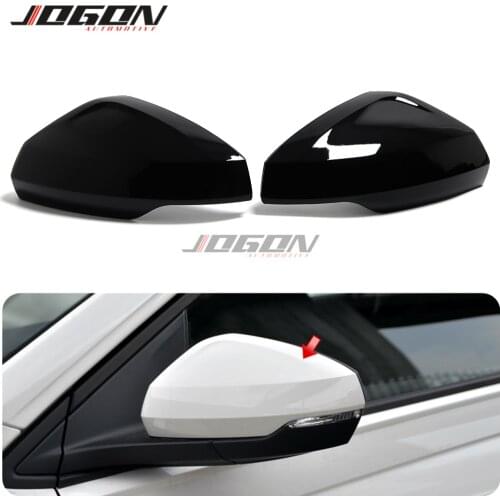 For Volkswagen For VW Polo Mk6 AW GTI 2018-2020 ABS Gloss Black Side Rear View Mirror Cover Trim Shell Cap Case Replacement