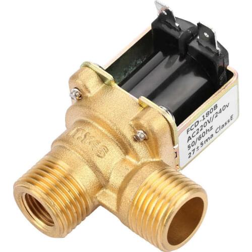 Solenoid Valve Water Control Valve AC220V G1/2 Normal Closed Brass Valve Water Flow Switch