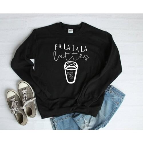 Fa La La La Lattes Fashion Funny Pullover Full Long Sleeve Top Shirt Cotton O Neck Women casual Sweatshirt Drop Shipping bts