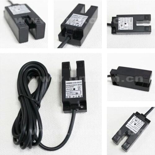 2PCS E3S-GS7N E3S-GS7N2 E3S-GS7P E3S-GS7P2 OMKQN Slot Photoelectric Sensor NPN PNP 3-Wire 6-36VDC 7MM Adjustable Plastic Shell