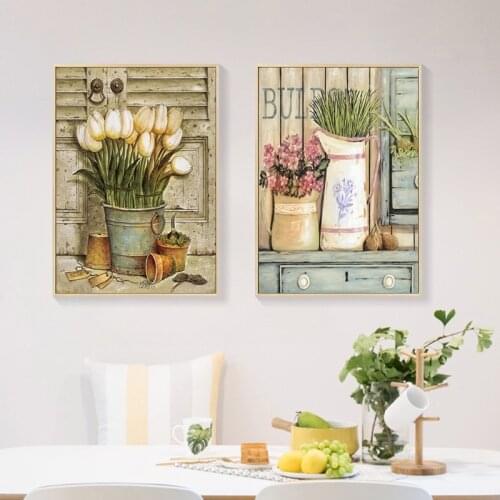 Pink Flower and Perfume Canvas Painting Decoration Retro Nordic Plant Pictures Poster and Print for Living Room Bedroom Home