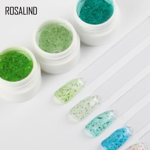 ROSALIND Gel Polish Nails For Manicure UV Gel Varnish Paint Dried Flowers Nail Art 3D DIY Desgin Natural Fairy Nail Gel Polish