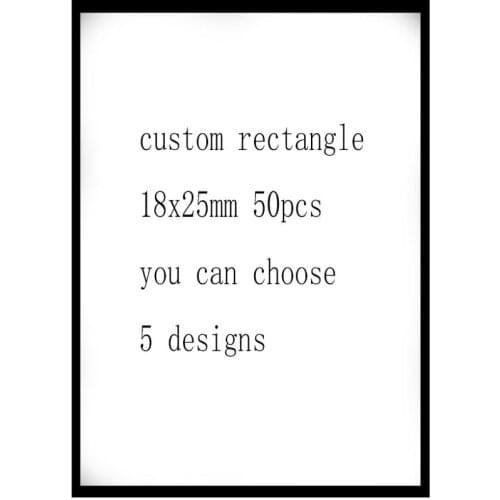 Custom Rectangle Cabochon 18x25mm 50pcs Diy Flat Back Photo Glass For Jewelry Making